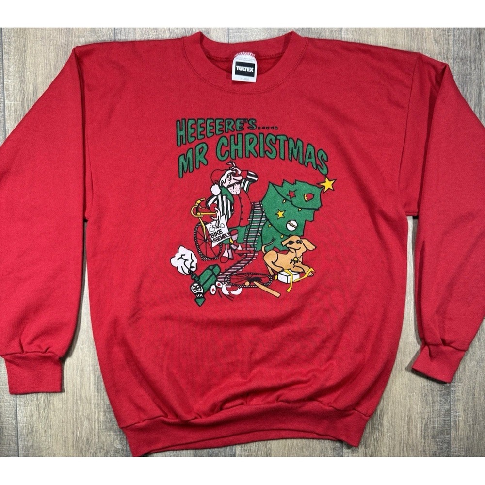 90s Here's Mr. Christmas Vintage Crewneck Sweatshirt Sz XL The Shining Xmas Vtg